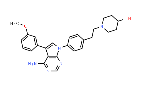 CAS No. 234772-64-6, 1-(4-(4-Amino-5-(3-methoxyphenyl)-7H-pyrrolo[2,3-d]pyrimidin-7-yl)phenethyl)piperidin-4-ol