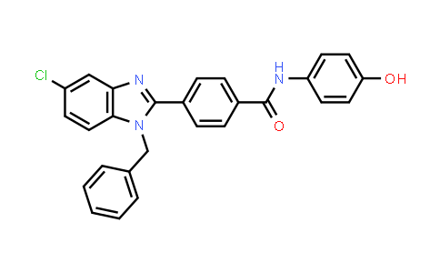 CAS No. 2365415-22-9, 4-(1-Benzyl-5-chloro-1H-benzo[d]imidazol-2-yl)-N-(4-hydroxyphenyl)benzamide