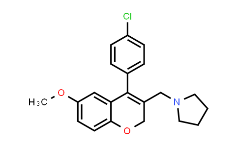 CAS No. 2375043-03-9, 1-((4-(4-Chlorophenyl)-6-methoxy-2H-chromen-3-yl)methyl)pyrrolidine