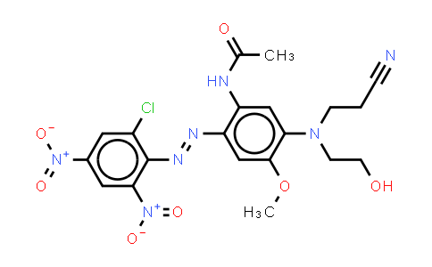 CAS No. 23807-28-5, N-2-(2-Chloro-4,6-dinitrophenyl)azo-5-(2-cyanoethyl)(2-hydroxyethyl)amino-4-methoxyphenylacetamide