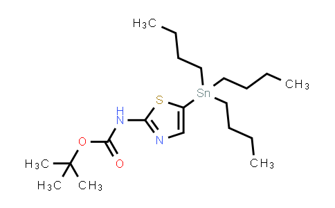 CAS No. 243972-26-1, tert-Butyl (5-(tributylstannyl)thiazol-2-yl)carbamate