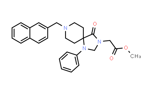CAS No. 250685-53-1, Methyl 2-(8-(naphthalen-2-ylmethyl)-4-oxo-1-phenyl-1,3,8-triazaspiro[4.5]decan-3-yl)acetate