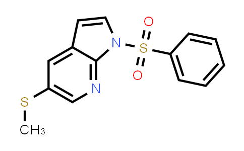 CAS No. 251549-33-4, 1H-Pyrrolo[2,3-b]pyridine, 5-(methylthio)-1-(phenylsulfonyl)-
