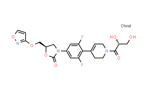 CAS No. 252260-00-7, (5R)-3-[4-[1-[(2R)-2,3-Dihydroxy-1-oxopropyl]-1,2,3,6-tetrahydro-4-pyridinyl]-3,5-difluorophenyl]-5-[(3-isoxazolyloxy)methyl]-2-oxazolidinone