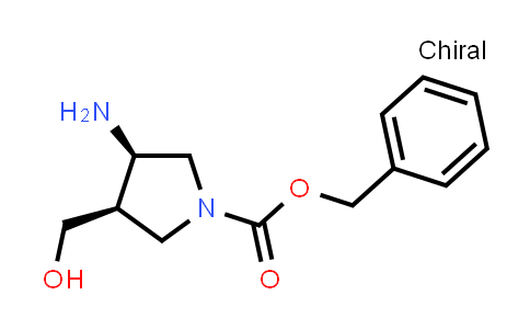 CAS No. 252770-09-5, 1-Pyrrolidinecarboxylic acid, 3-amino-4-(hydroxymethyl)-, phenylmethyl ester, (3R,4R)-rel-