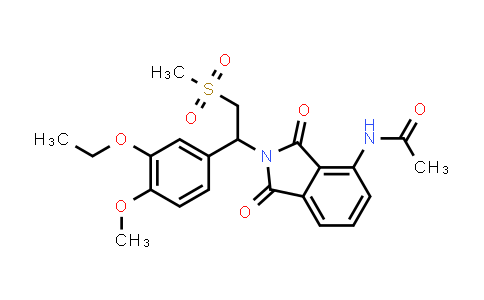 CAS No. 253168-86-4, N-(2-(1-(3-ethoxy-4-methoxyphenyl)-2-(methylsulfonyl)ethyl)-1,3-dioxoisoindolin-4-yl)acetamide