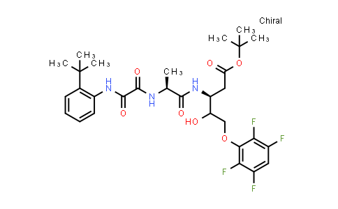 CAS No. 254750-82-8, (3S)-tert-butyl 3-((S)-2-(2-((2-(tert-butyl)phenyl)amino)-2-oxoacetamido)propanamido)-4-hydroxy-5-(2,3,5,6-tetrafluorophenoxy)pentanoate