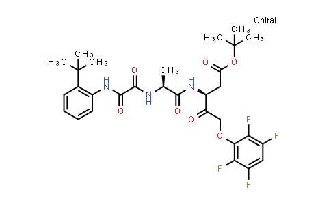 CAS No. 254750-83-9, (S)-tert-butyl 3-((S)-2-(2-((2-(tert-butyl)phenyl)amino)-2-oxoacetamido)propanamido)-4-oxo-5-(2,3,5,6-tetrafluorophenoxy)pentanoate