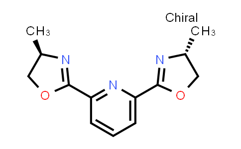 CAS No. 256377-24-9, 2,6-Bis[(4R)-4,5-dihydro-4-methyl-2-oxazolyl]pyridine