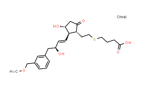 CAS No. 256382-23-7, Butanoic acid, 4-[[2-[(1R,2R,3R)-3-hydroxy-2-[(1E,3S)-3-hydroxy-4-[3-(methoxymethyl)phenyl]-1-buten-1-yl]-5-oxocyclopentyl]ethyl]thio]-