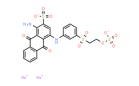 CAS No. 2580-78-1, 2-(3-(4-Amino-9,10-2H-3-sulpho-9,10-dioxoanthracen-4-yl)aminobenzenesulphonyl)vinyl) 2Na sulphate