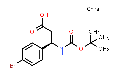 CAS No. 261380-20-5, (R)-3-(4-Bromophenyl)-3-((tert-butoxycarbonyl)amino)propanoic acid