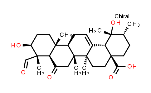 CAS No. 261768-88-1, Urs-12-en-28-oic acid,3,19-dihydroxy-6,23-dioxo-,(3beta,4alpha)-