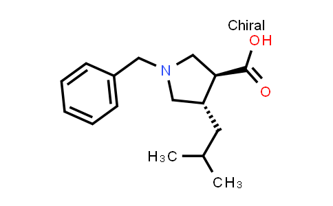 CAS No. 261896-48-4, (3S,4S)-1-Benzyl-4-(2-methylpropyl)pyrrolidine-3-carboxylic acid