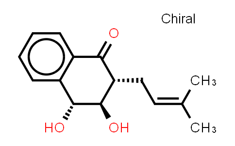 CAS No. 265644-24-4, 1(2H)-Naphthalenone,3,4-dihydro-3,4-dihydroxy-2-(3-methyl-2-butenyl)-,(2R,3R,4R)-