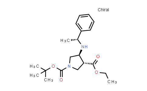 CAS No. 267230-40-0, 1,3-Pyrrolidinedicarboxylic acid, 4-[[(1R)-1-phenylethyl]amino]-, 1-(1,1-dimethylethyl) 3-ethyl ester, (3R,4S)-