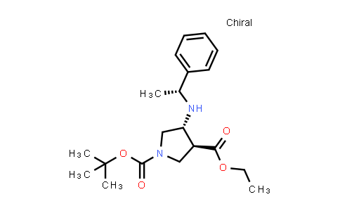 CAS No. 267230-69-3, 1,3-Pyrrolidinedicarboxylic acid, 4-[[(1R)-1-phenylethyl]amino]-, 1-(1,1-dimethylethyl) 3-ethyl ester, (3S,4R)-