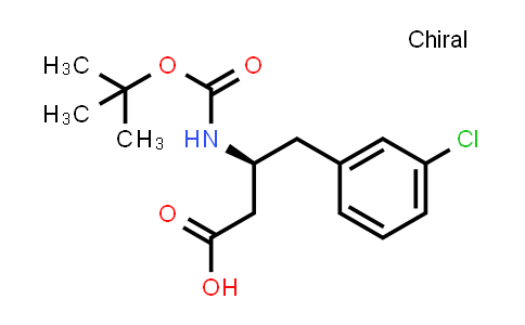 CAS No. 270596-39-9, (S)-3-((tert-Butoxycarbonyl)amino)-4-(3-chlorophenyl)butanoic acid