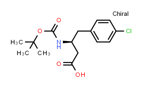 CAS No. 270596-42-4, (S)-3-((tert-Butoxycarbonyl)amino)-4-(4-chlorophenyl)butanoic acid