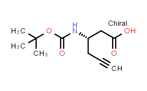 CAS No. 270596-47-9, (S)-3-((tert-Butoxycarbonyl)amino)hex-5-ynoic acid