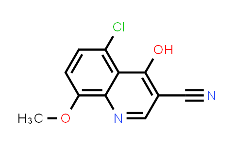 CAS No. 27333-43-3, 3-Quinolinecarbonitrile, 5-chloro-4-hydroxy-8-methoxy-