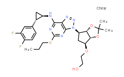 CAS No. 274693-26-4, 2-(((3aR,4S,6R,6aS)-6-(7-(((1R,2S)-2-(3,4-Difluorophenyl)cyclopropyl)amino)-5-(propylthio)-3H-[1,2,3]triazolo[4,5-d]pyrimidin-3-yl)-2,2-dimethyltetrahydro-3aH-cyclopenta[d][1,3]dioxol-4-yl)oxy)ethanol