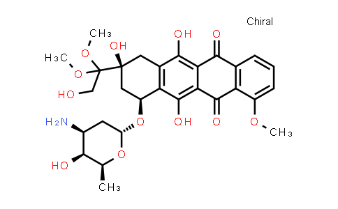 MC546360 | 286010-07-9 | 5,12-Naphthacenedione, 10-[(3-amino-2,3,6-trideoxy-α-L-lyxo-hexopyranosyl)oxy]-7,8,9,10-tetrahydro-6,8,11-trihydroxy-8-(2-hydroxy-1,1-dimethoxyethyl)-1-methoxy-, (8S,10S)-