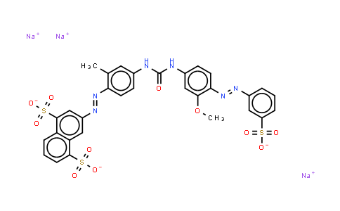 CAS No. 28706-19-6, 3-4-2-methoxy-4-(3-sulphonatophenyl)azophenylaminocarbonylamino-o-tolylazonaphthalene-1,5-disulphonate (sodium salt)