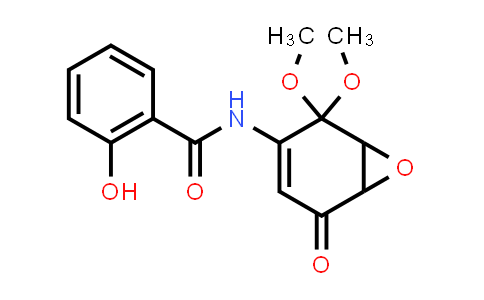 CAS No. 287194-32-5, Benzamide, N-(2,2-dimethoxy-5-oxo-7-oxabicyclo[4.1.0]hept-3-en-3-yl)-2-hydroxy-
