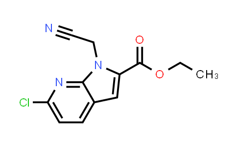 CAS No. 287384-85-4, 1H-Pyrrolo[2,3-b]pyridine-2-carboxylic acid, 6-chloro-1-(cyanomethyl)-, ethyl ester
