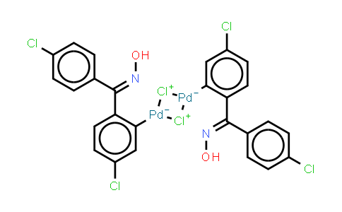 CAS No. 287410-78-0, Di-μ-chlorobis[5-chloro-2-[(4-chlorophenyl)(hydroxyimino-κN)methyl]phenyl-κC]palladium dimer