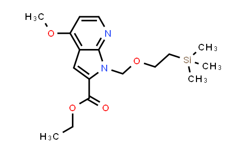 CAS No. 290332-98-8, 1H-Pyrrolo[2,3-b]pyridine-2-carboxylic acid, 4-methoxy-1-[[2-(trimethylsilyl)ethoxy]methyl]-, ethyl ester