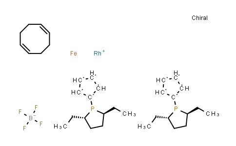 CAS No. 290347-88-5, 1,1-Bis((2S,5S)-2,5-diethylphospholano)ferrocene(cyclooctadiene)rhodium(I)