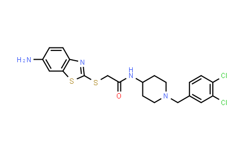 CAS No. 290363-23-4, 2-((6-Aminobenzo[d]thiazol-2-yl)thio)-N-(1-(3,4-dichlorobenzyl)piperidin-4-yl)acetamide