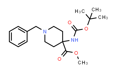 CAS No. 294180-37-3, Methyl 1-benzyl-4-((tert-butoxycarbonyl)amino)piperidine-4-carboxylate