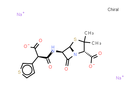 29457-07-6 | (2S,5R,6R)-3,3-二甲基-6-[2-羧基-2-(2-噻吩基)乙酰氨基]-7-氧代-4-硫杂-1-氮杂双环[3.2.0]庚烷-2-羧酸二钠盐