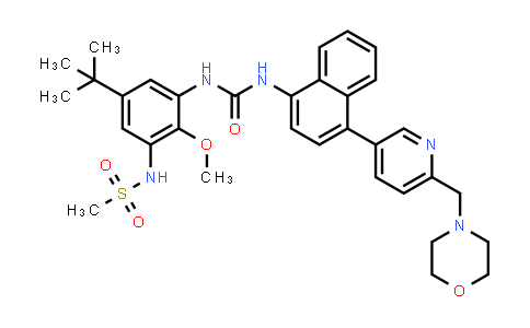 MC546885 | 294851-76-6 | Methanesulfonamide, N-[5-(1,1-dimethylethyl)-2-methoxy-3-[[[[4-[6-(4-morpholinylmethyl)-3-pyridinyl]-1-naphthalenyl]amino]carbonyl]amino]phenyl]-