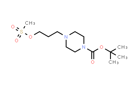 CAS No. 295330-86-8, tert-Butyl 4-[3-(methanesulfonyloxy)propyl]piperazine-1-carboxylate