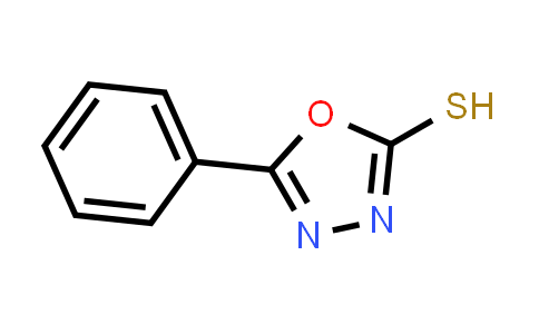 CAS No. 3004-42-0, 5-Phenyl-1,3,4-oxadiazole-2-thiol