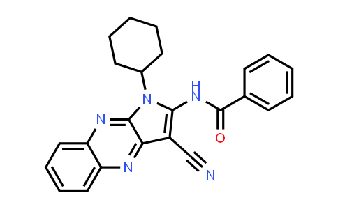 CAS No. 302937-32-2, N-(3-Cyano-1-cyclohexyl-1H-pyrrolo[2,3-b]quinoxalin-2-yl)benzamide
