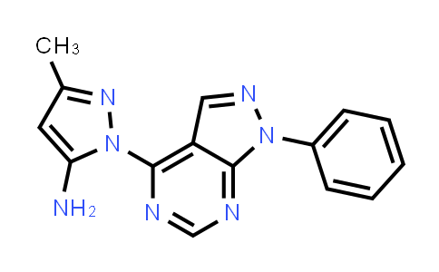 CAS No. 302938-67-6, 3-Methyl-1-(1-phenyl-1H-pyrazolo[3,4-d]pyrimidin-4-yl)-1H-pyrazol-5-amine