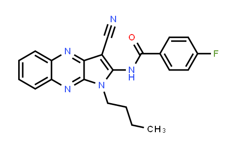 CAS No. 303228-70-8, N-(1-Butyl-3-cyano-1H-pyrrolo[2,3-b]quinoxalin-2-yl)-4-fluorobenzamide