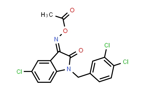 CAS No. 303998-55-2, 1H-Indole-2,3-dione, 5-chloro-1-[(3,4-dichlorophenyl)methyl]-, 3-(O-acetyloxime)