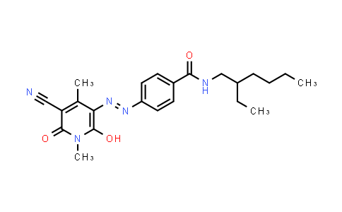 CAS No. 30449-81-1, p-(5-Cyano-1,6-dihydro-2-hydroxy-1,4-dimethyl-6-oxo-3-pyridyl)azo-N-(2-ethylhexyl)benzamide
