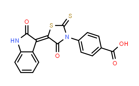 CAS No. 305376-86-7, 4-(4-Oxo-5-(2-oxoindolin-3-ylidene)-2-thioxothiazolidin-3-yl)benzoic acid