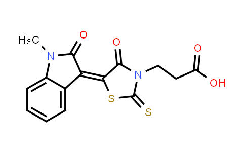 CAS No. 305376-97-0, 3-(5-(1-Methyl-2-oxoindolin-3-ylidene)-4-oxo-2-thioxothiazolidin-3-yl)propanoic acid