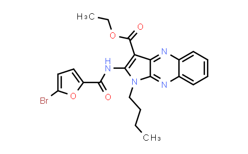 CAS No. 306291-96-3, Ethyl 2-(5-bromofuran-2-carboxamido)-1-butyl-1H-pyrrolo[2,3-b]quinoxaline-3-carboxylate