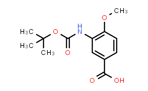 CAS No. 306937-12-2, 3-(tert-Butoxycarbonylamino)-4-methoxybenzoic acid