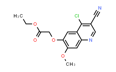 CAS No. 307353-96-4, Acetic acid, 2-[(4-chloro-3-cyano-7-methoxy-6-quinolinyl)oxy]-, ethyl ester