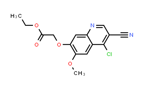 CAS No. 307353-97-5, Acetic acid, 2-[(4-chloro-3-cyano-6-methoxy-7-quinolinyl)oxy]-, ethyl ester